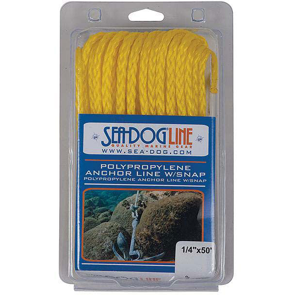 Sea Dog Hollow Braid Poly-Pro Anchor Line With Steel Snap