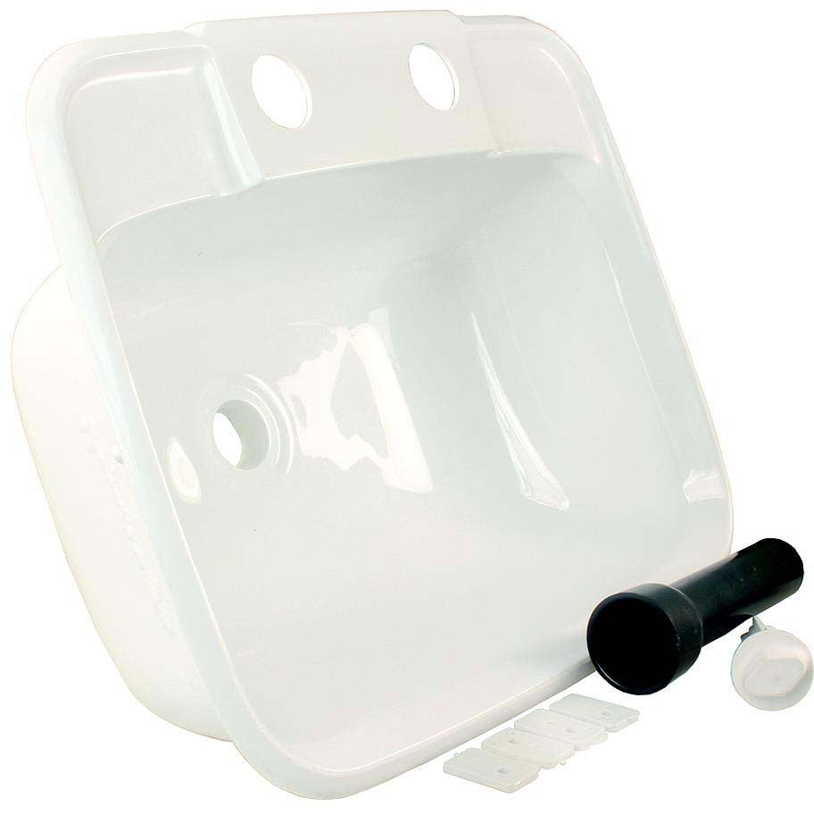 JR Products 95351 White Molded RV Lavatory Bathroom Sink
