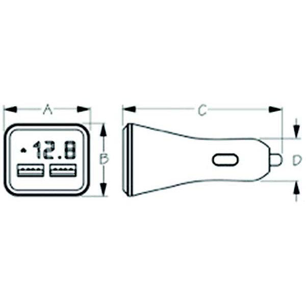 Seadog 4265131 Double USB Power Plug w/Voltage & Amp Meter