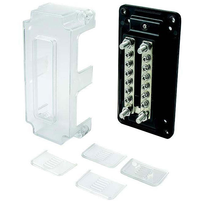 SeaDog 4266933 Dual Buss Bar w/ Cover, 12 Terminals