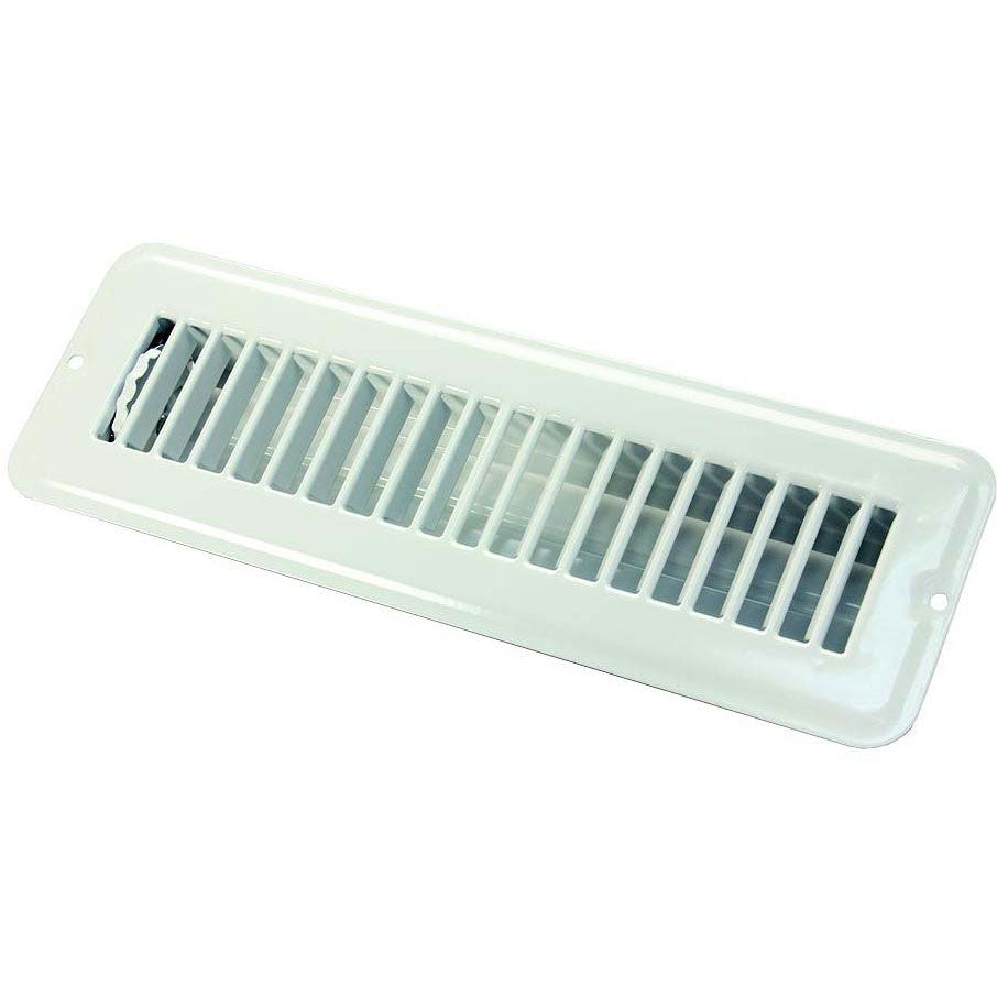 JR Products Metal Floor Registers, White Dampered