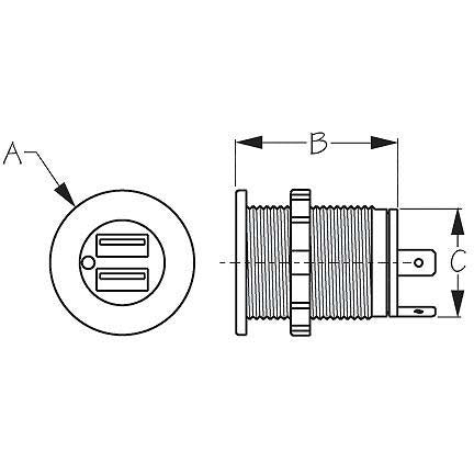 Sea-Dog 426503 Double USB Power Socket w/o Light
