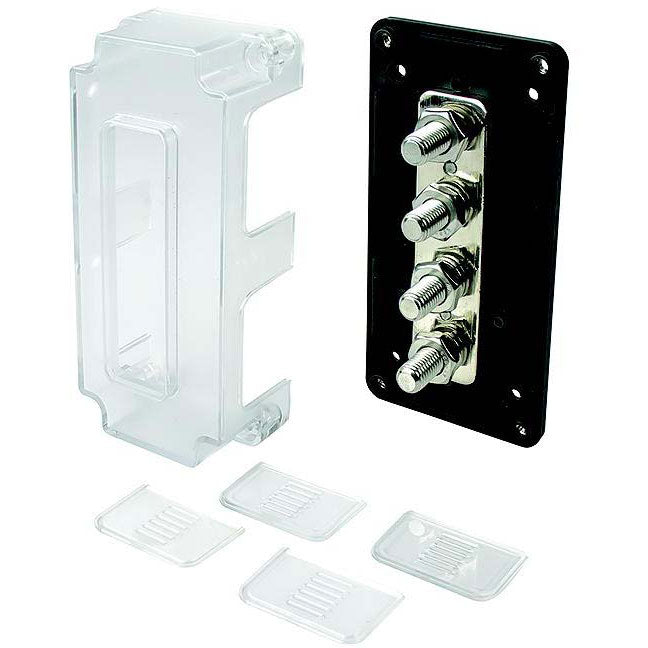 SeaDog 4266913 Buss Bar w/ Cover, 4 Terminals