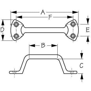 SeaDog 222355 6" Lift Handle, Chrome Brass