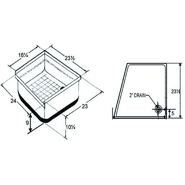 Icon 00463 Corner Shower Pan, Polar White
