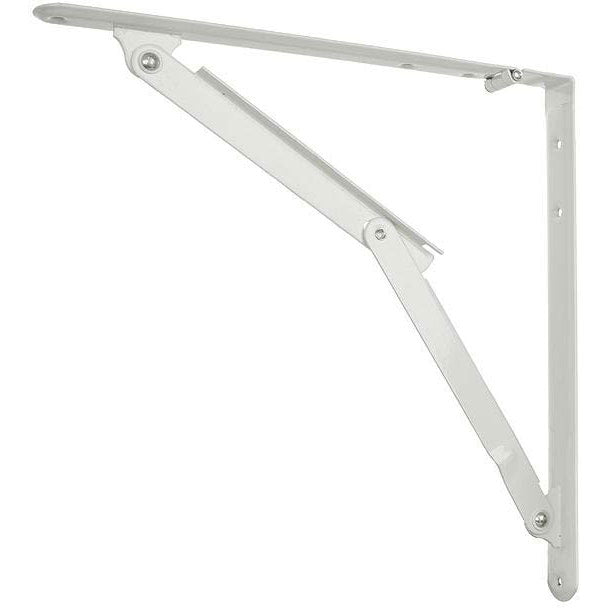 JR Products Folding Shelf Bracket, White