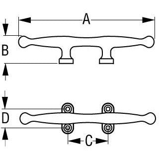 Sea-Dog 0416361 SS Smart Cleat, 6-1/4"