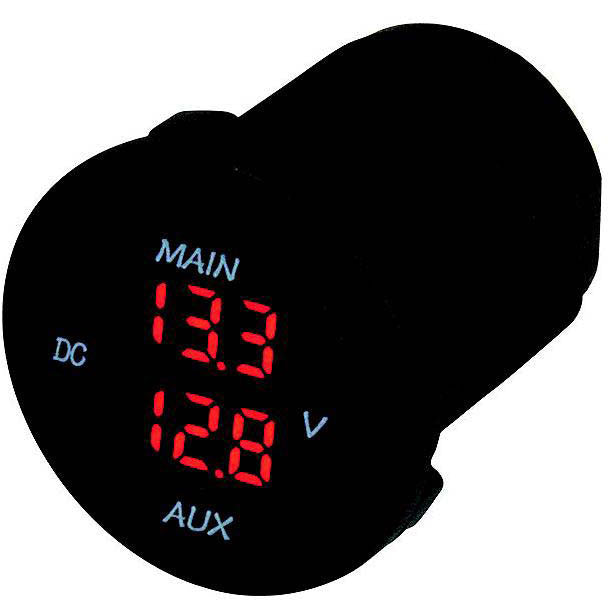 Seadog Dual Round Voltmeter