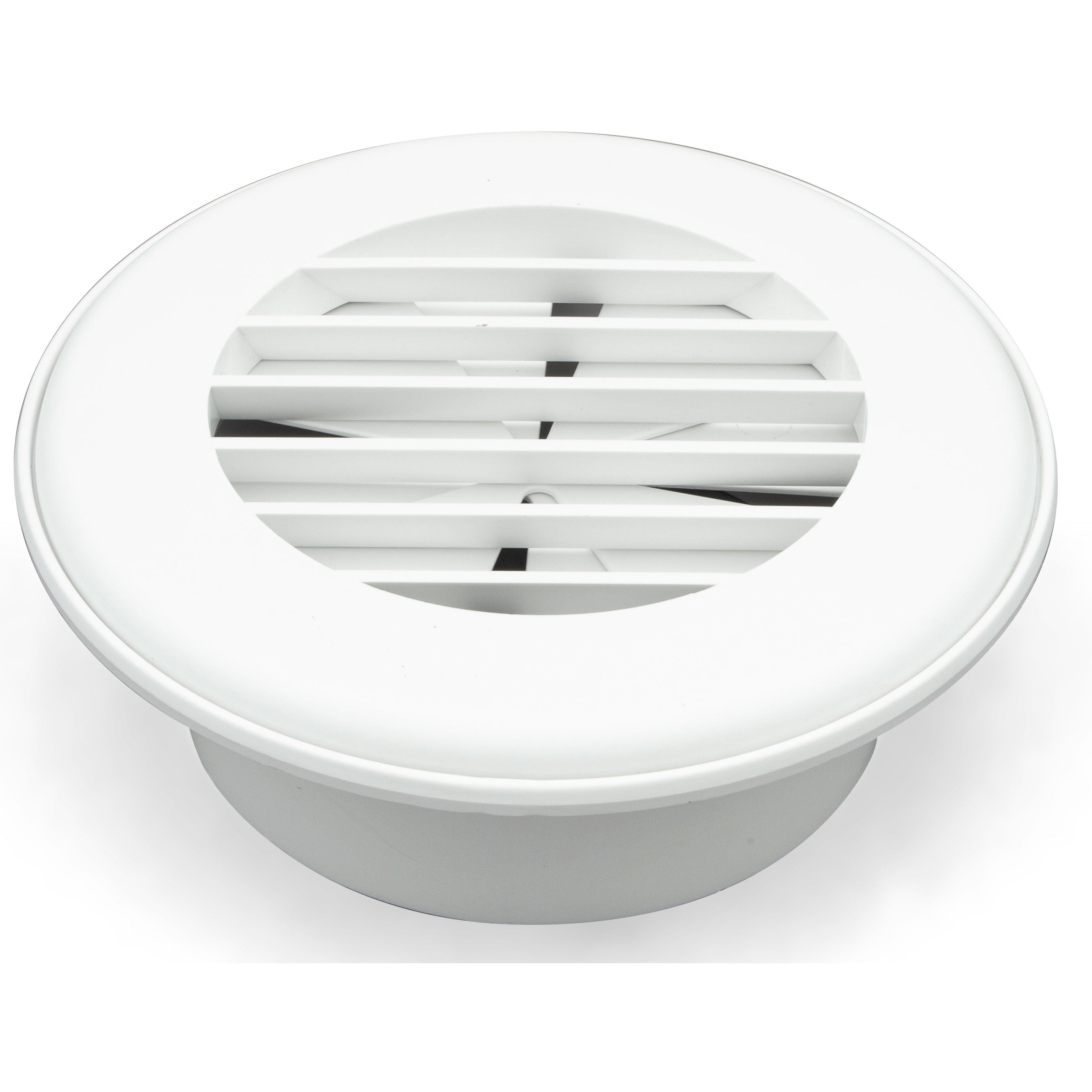 Heat Vent, 4" Connection, w/Damper, Polar White