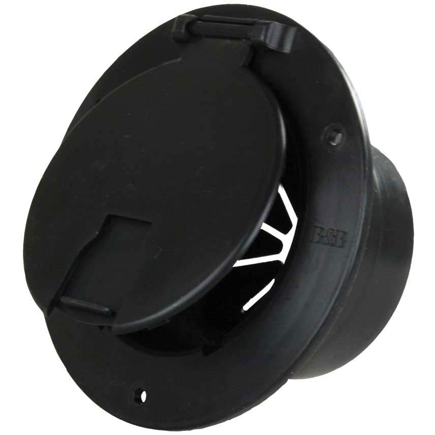 Deluxe Round Electric Cable Hatch w/Back, Black
