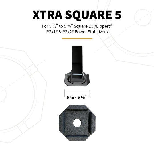 Xtra 5.5" Square Permanent RV Jack Pads (4-pack)