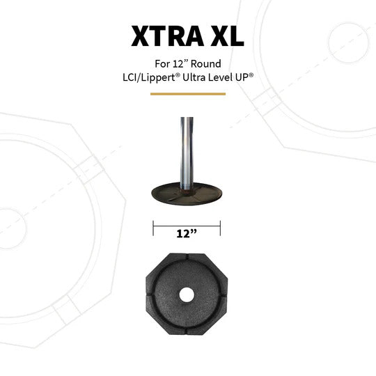 Xtra XL 12" Round Permanent RV Jack Pads (4-pack)