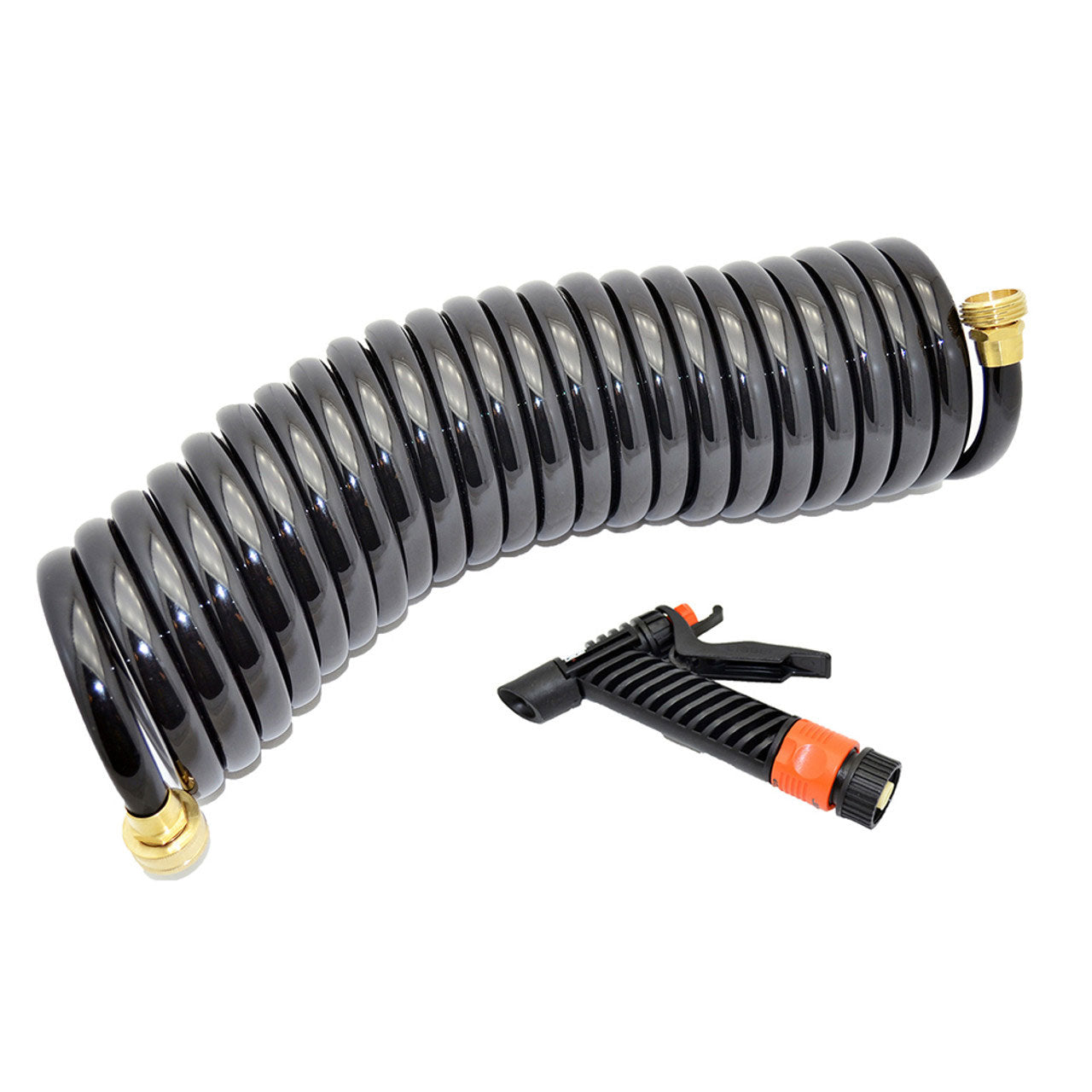 Johnson Pump 1/2" Coiled Washdown 25' Hose w/ Spray Pistol