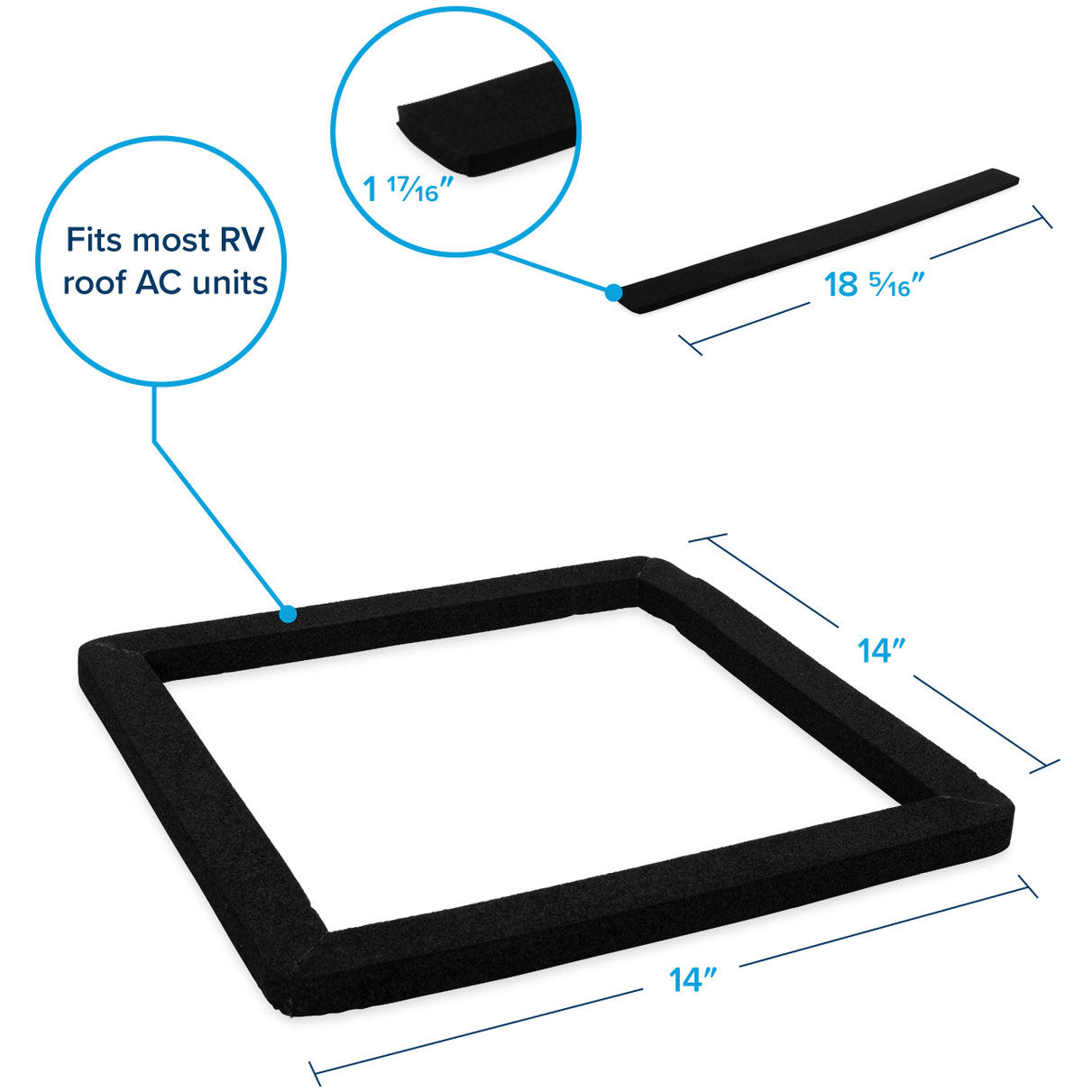 Camco 14" x 14" Universal Roof Air Conditioner Gasket Kit