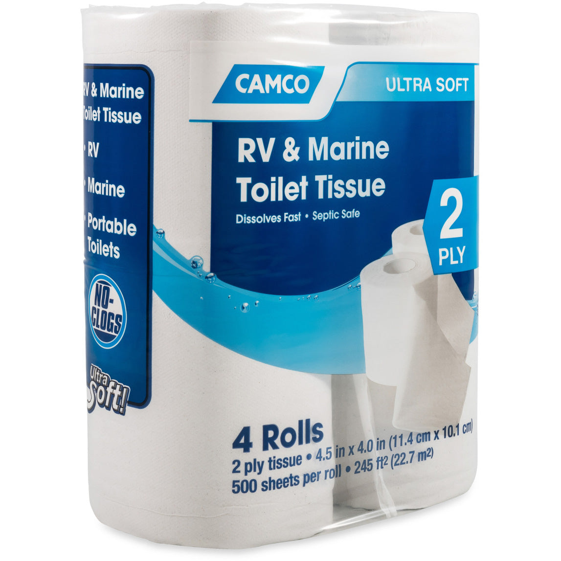Camco TST 2 Ply Toilet Tissue 4 Rolls, 40278