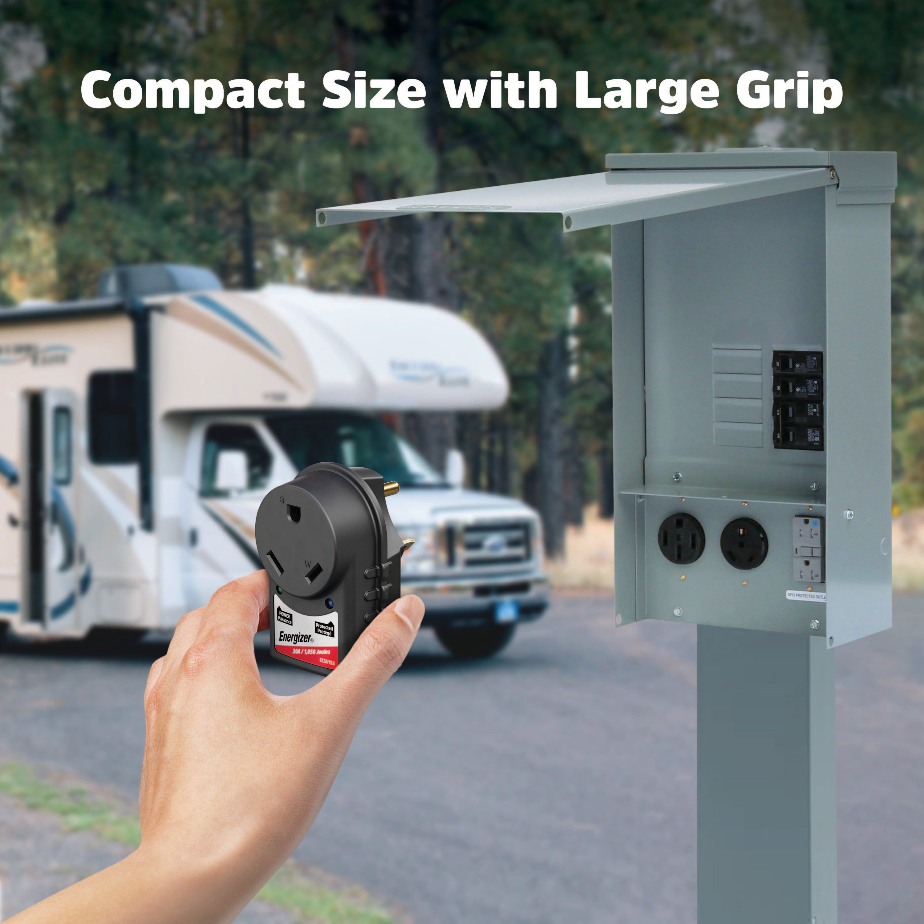 Energizer 30 Amp Plug and Play RV and EV Surge Protector TT-30