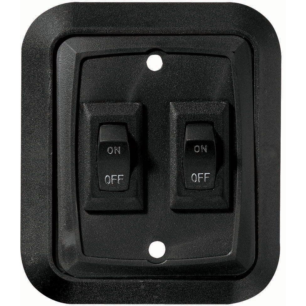 Wall Plate Switch, Double, 3.53" x 3", On/Off - SPST - Includes Raised Bezel, Plate and Switch