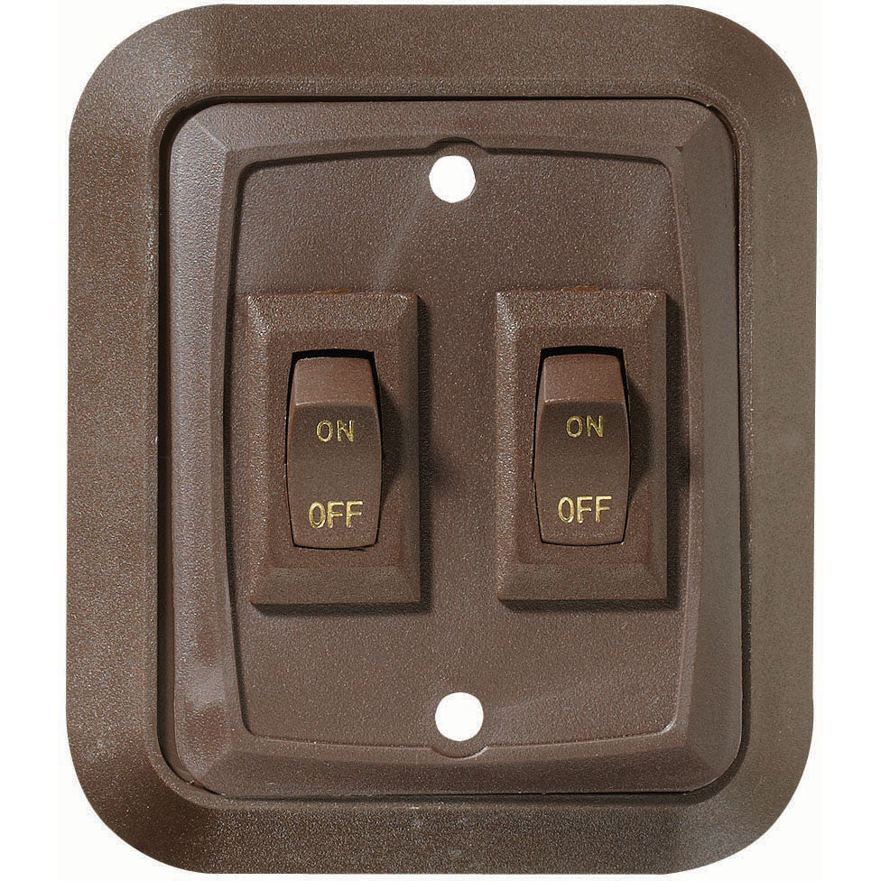 Wall Plate Switch, Double, 3.53" x 3", On/Off - SPST - Includes Raised Bezel, Plate and Switch