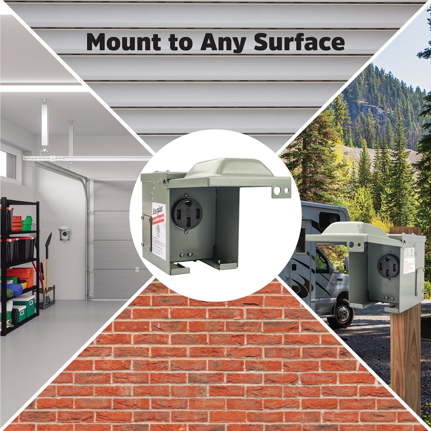 Energizer 50A Outdoor Outlet Box for EV and RV Vehicles 250V 14-50R