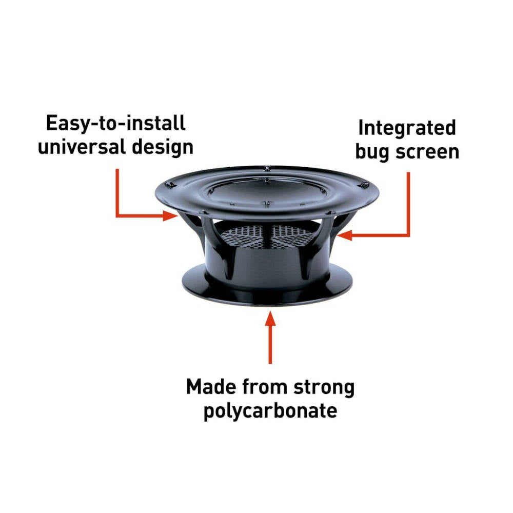 RV 360 Siphon Roof Vent Cap, Black