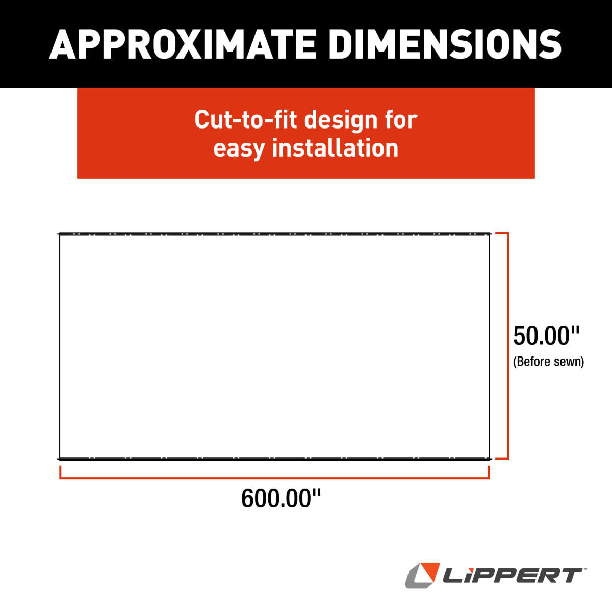 Fabric Assembly - Slide Topper - 50 Ft Black