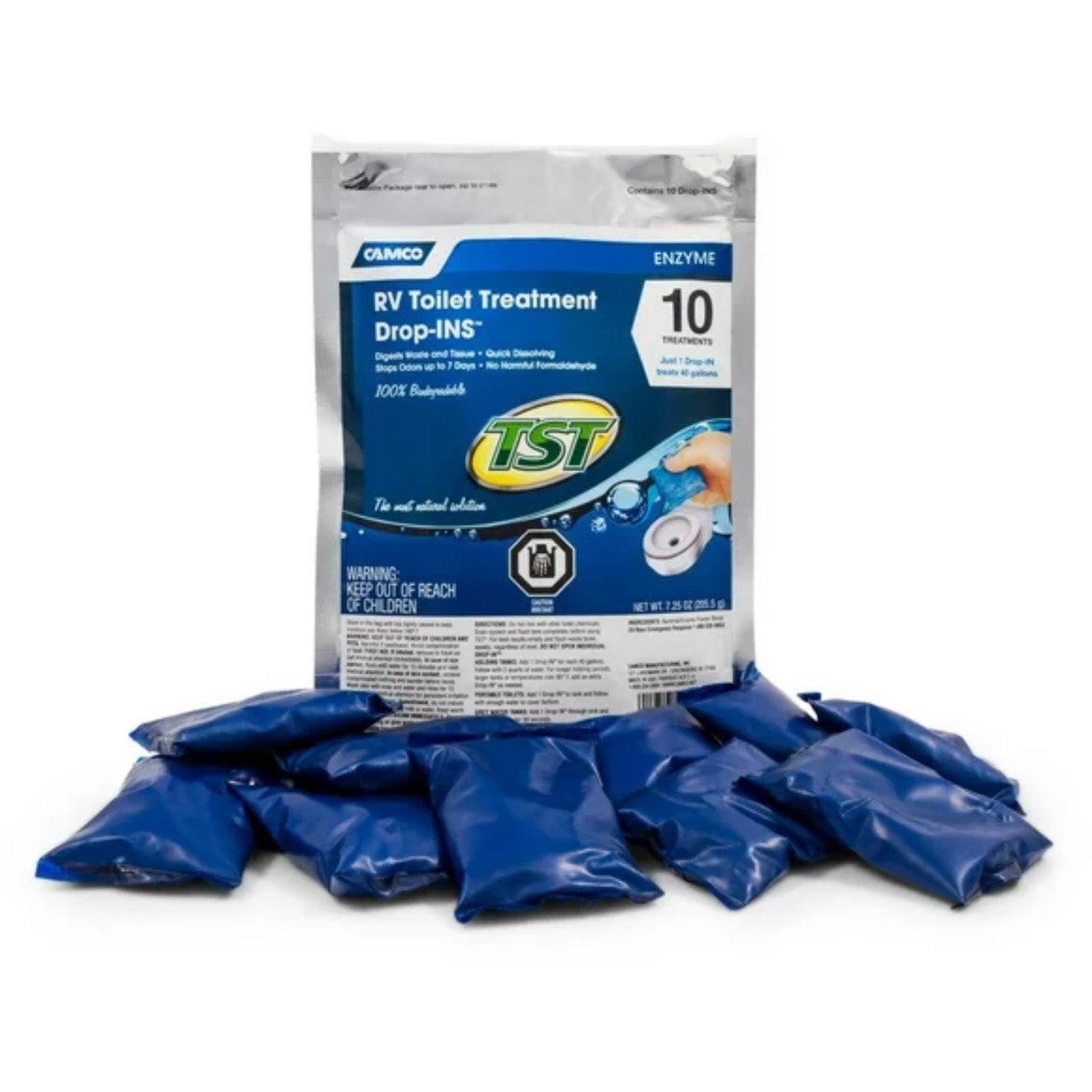 Camco TST RV Toilet Treatment Drop Ins, 10 Per Bag