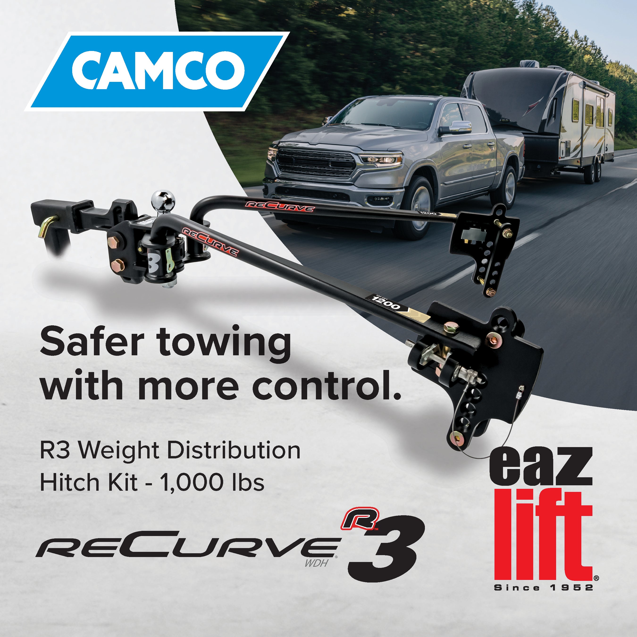 Camco, Eaz-Lift ReCurve R3 Weight Distribution Hitch, 1000lb Kit