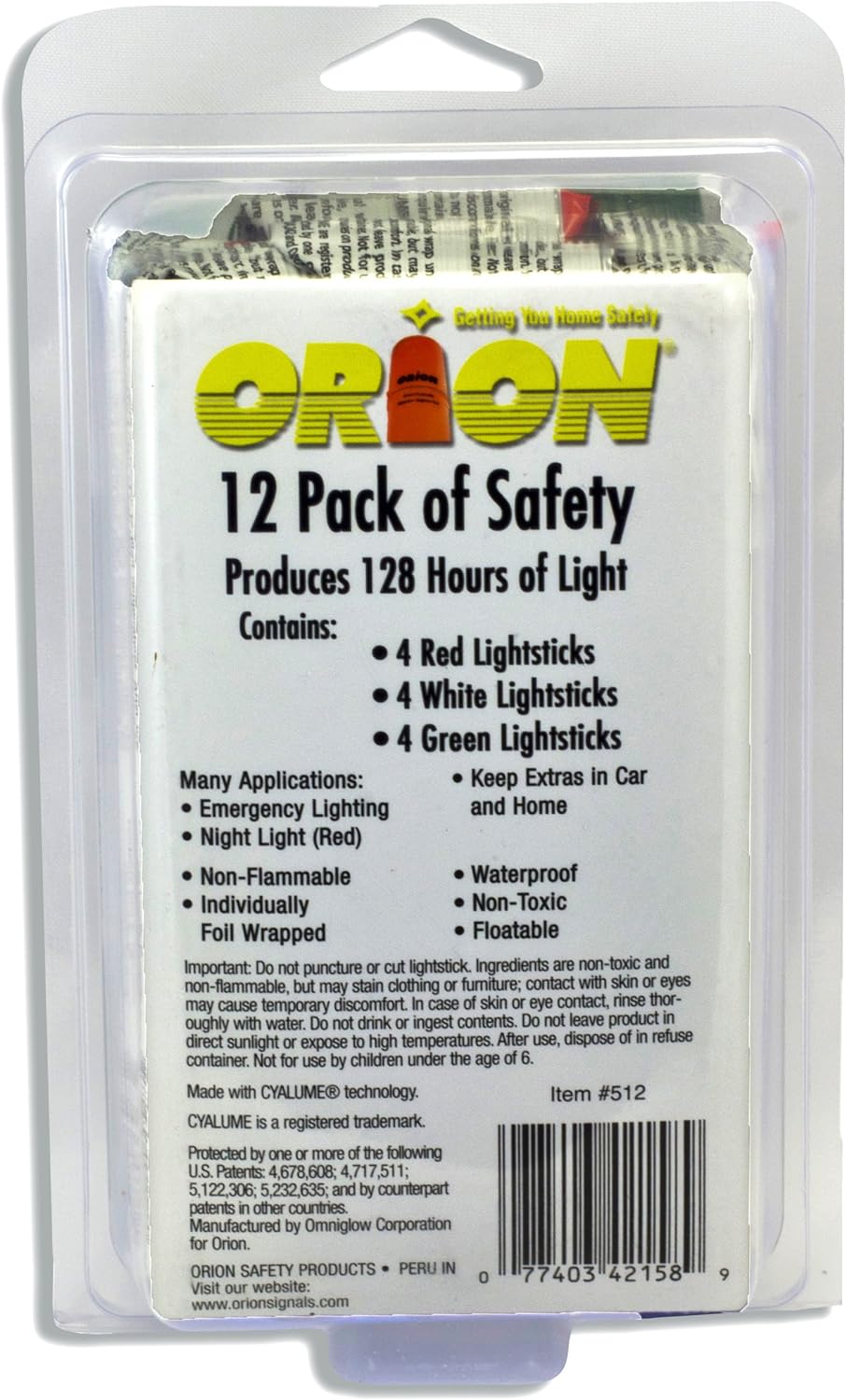 12-Pack Lightsticks, 6″ -- 4 Each of Red, White, and Green