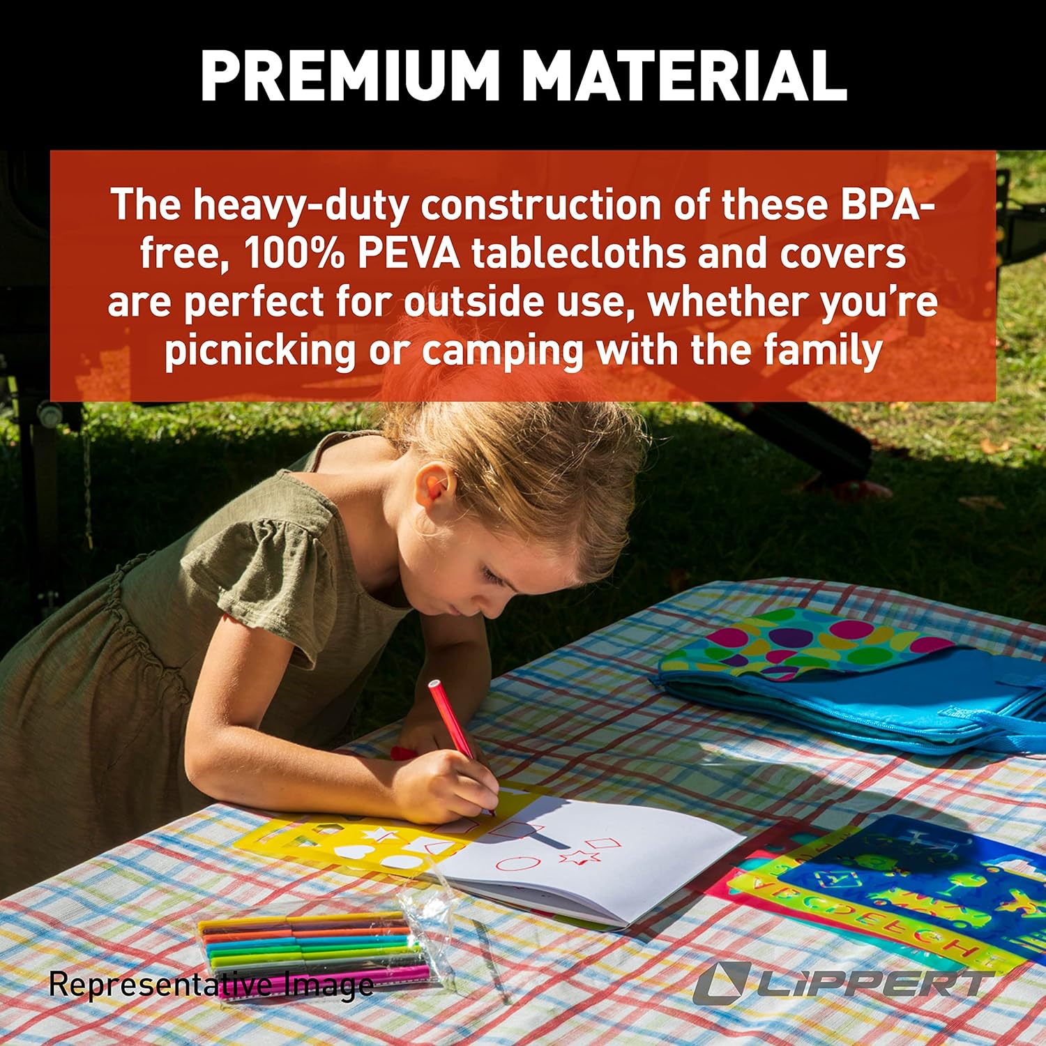 Vinyl Tablecloth with Bench Covers