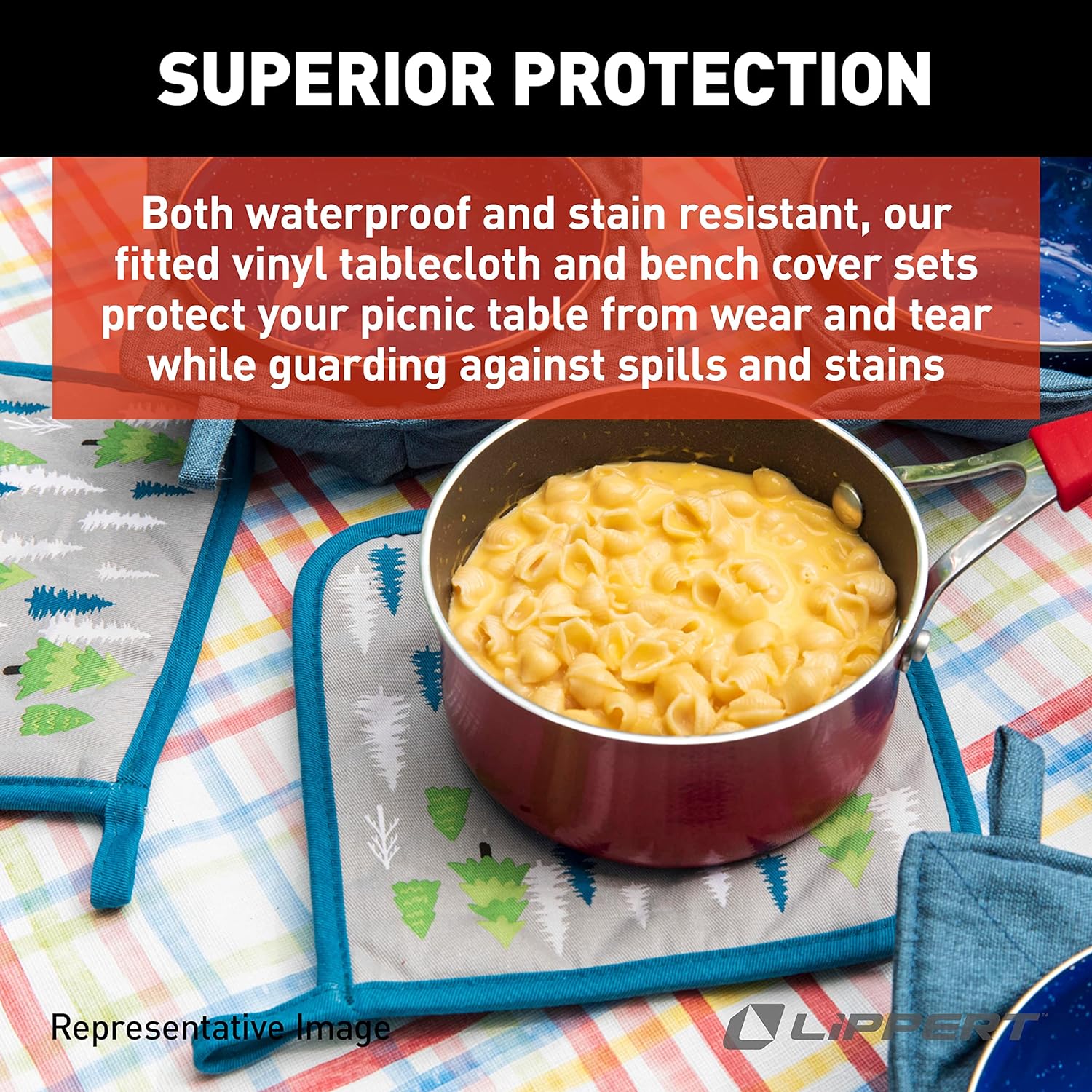 Vinyl Tablecloth with Bench Covers