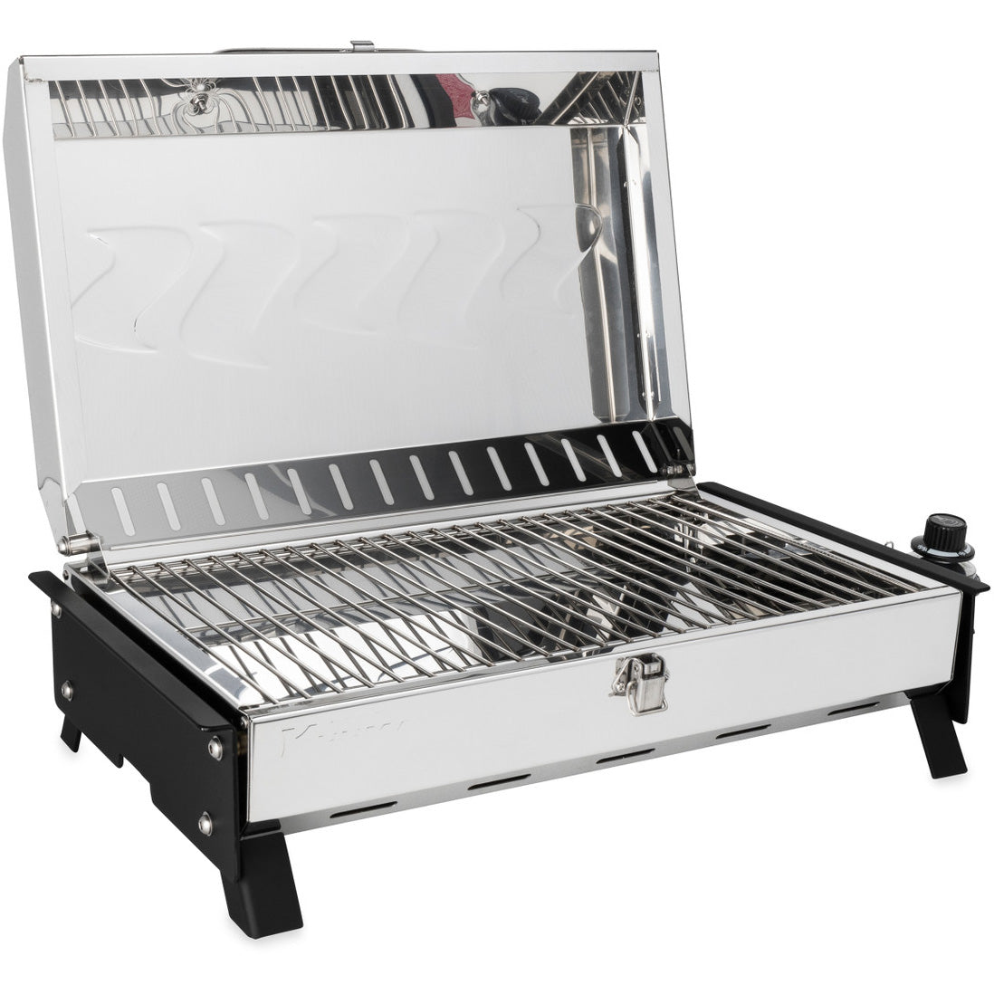Camco Kuuma 216 Premium Stainless-Steel Mountable Portable Gas Grill with Regulator