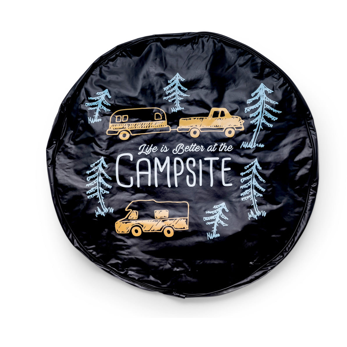 Camco LIBATC Cover, Spare Tire J_27" Vinyl, Black, Sketch 3-Color