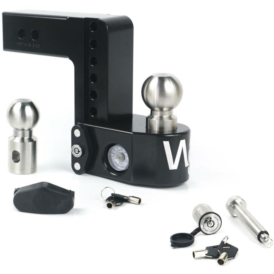 6" Drop Hitch, 2" Shaft, Keyed-Alike Hitch Locking Pin, Black Cerakote - WS6-2-KA-CER-BLA