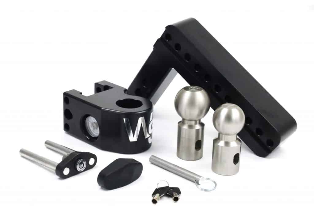 6" Drop Hitch, 2" Shaft, Keyed-Alike Hitch Locking Pin, Black Cerakote - WS6-2-KA-CER-BLA