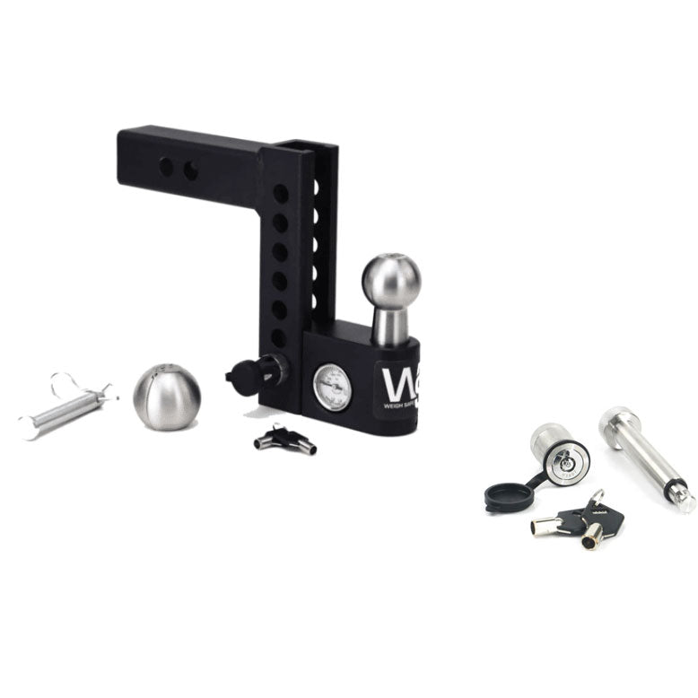 Aero 10" Black Powder Coated Steel Drop Hitch, 2" Shaft, Keyed-Alike Hitch Locking Pin - AWS10-2-KA