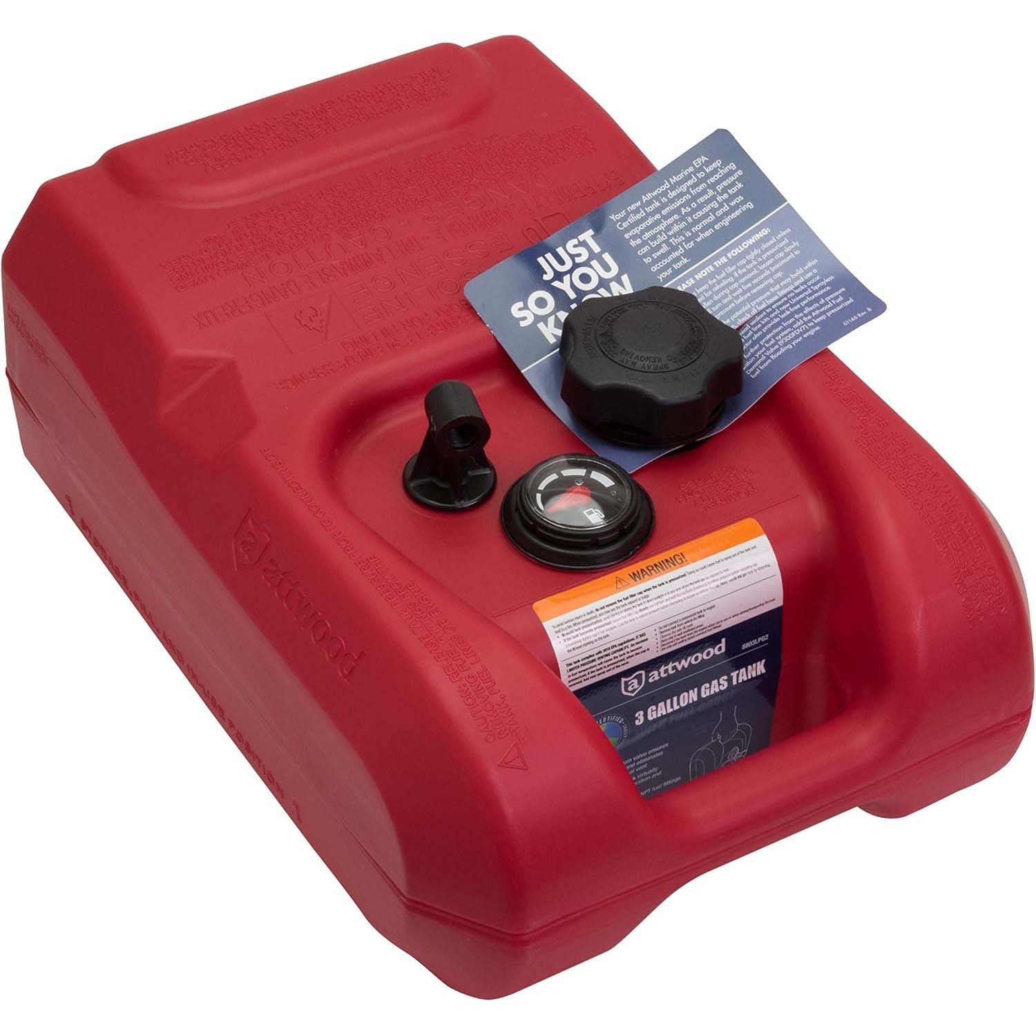 Attwood 3 Gal EPA Fuel Tank w/ Gauge