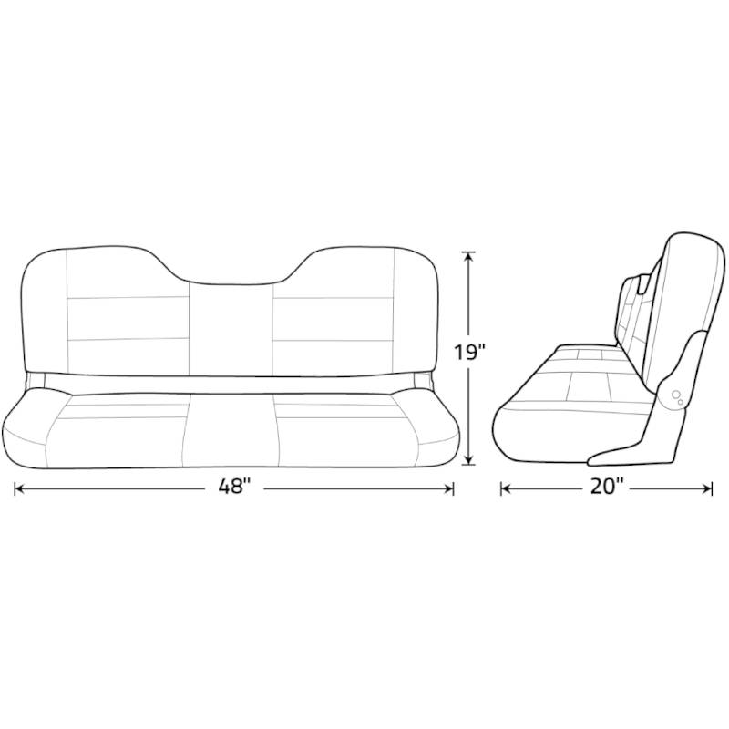 Folding Boat Bench Seat, 48", Charcoal/Gray