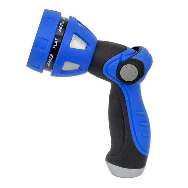 Thumb Lever Nozzle with Metal Body & Nine Pattern Adjustable Spray Head
