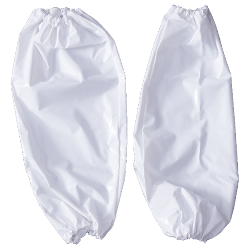 18" Polyurethane Sleeves, 6-mil, Elastic Ends, White