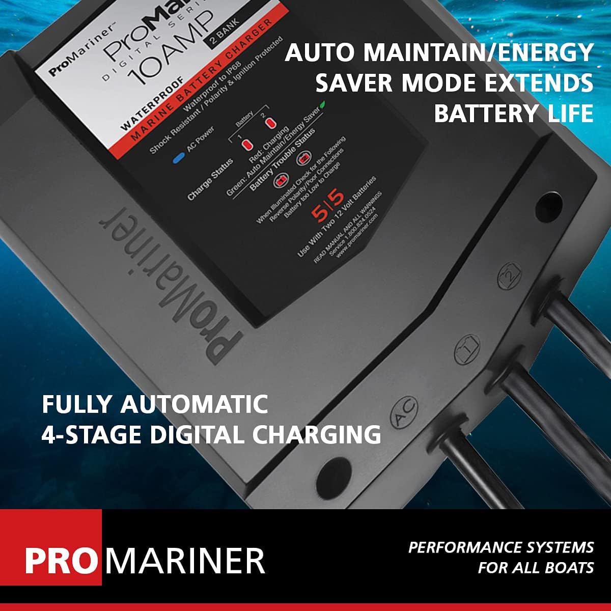 ProMar1 DS, 12V 10A, 2-Bank Battery Charger - 31510