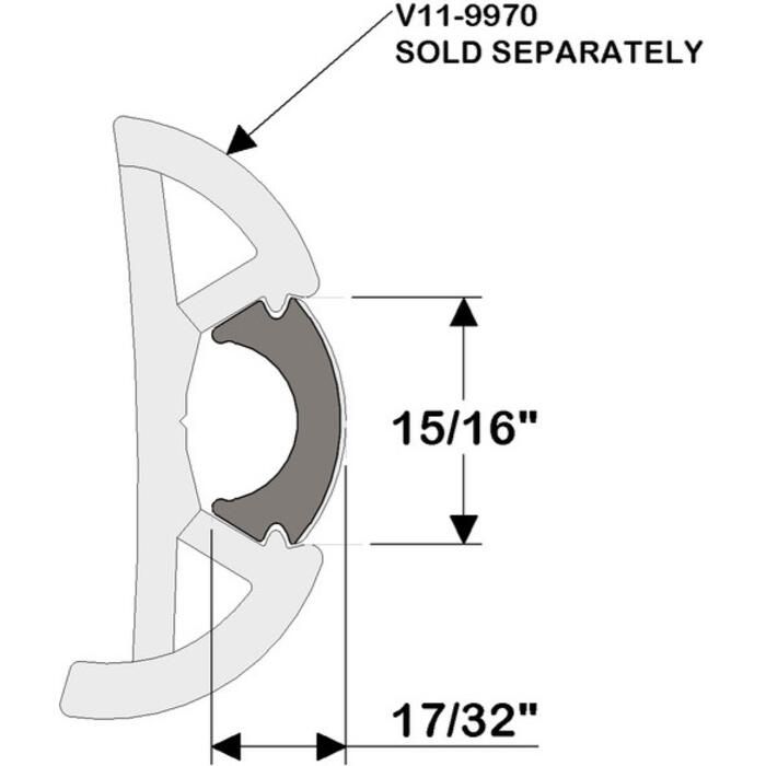 TACO Flex Chrome Insert, 15/16" x 17/32" x 100'