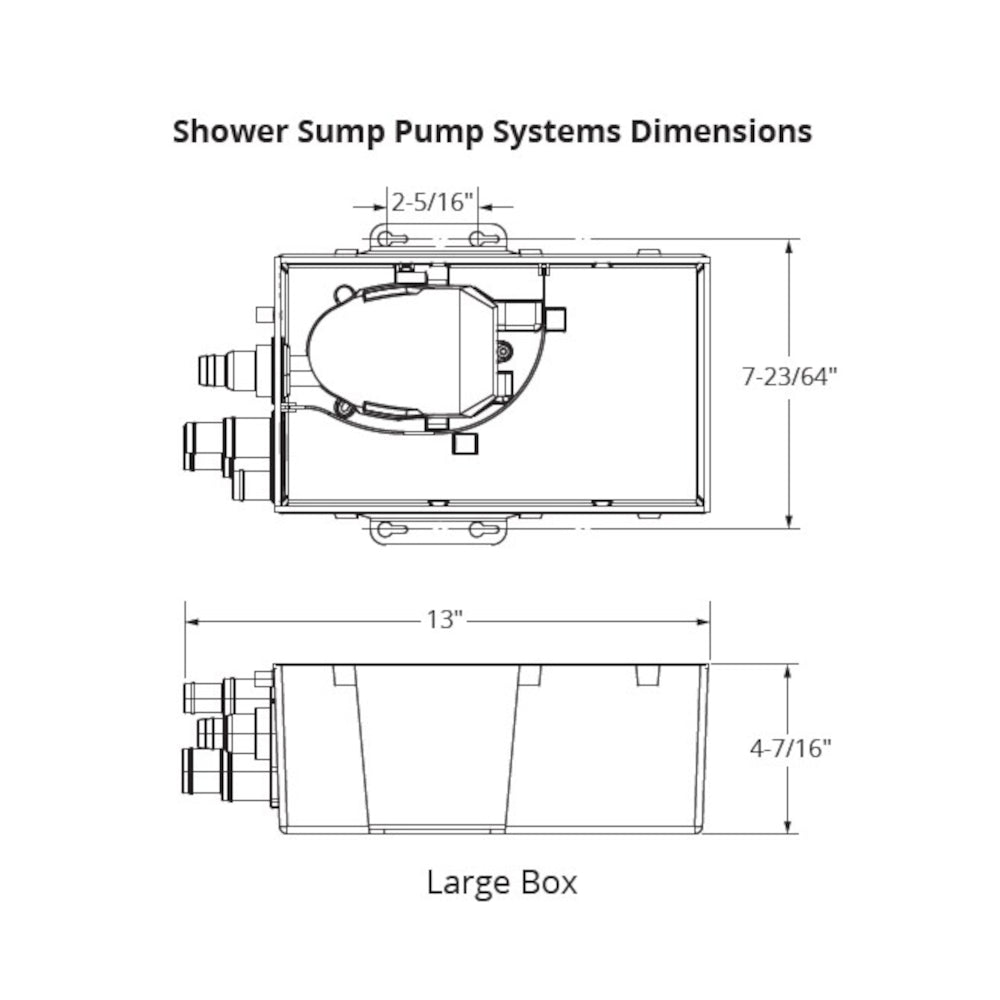 Attwood, Shower Pump Sump Mk2,  Large Box 800 gph, 12 volt