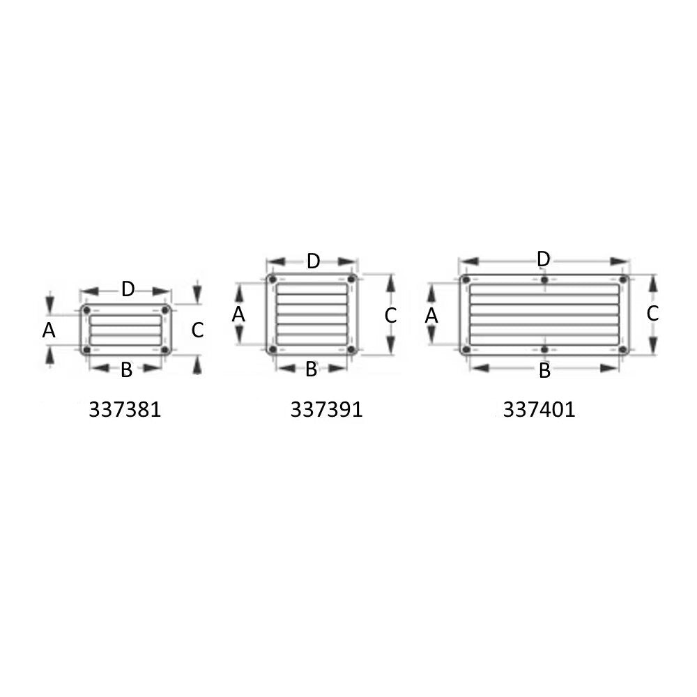Sea-Dog, Louvered Marine Vents, ABS, Black