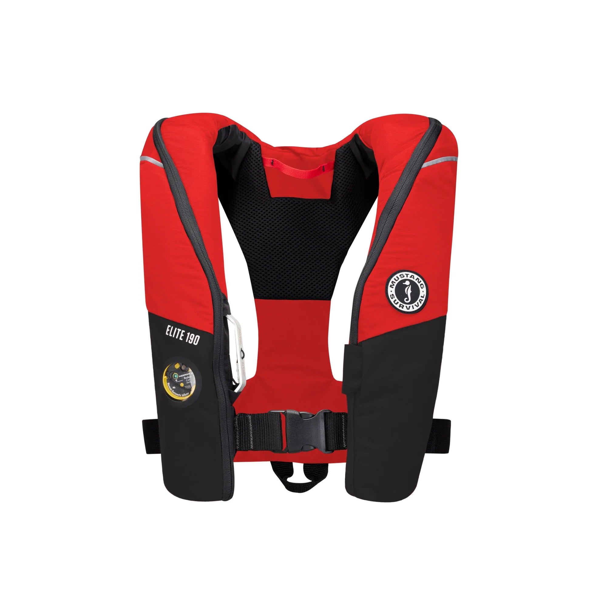 Mustang Elite 190 Inflatable PFD, Universal Size, Red & Black