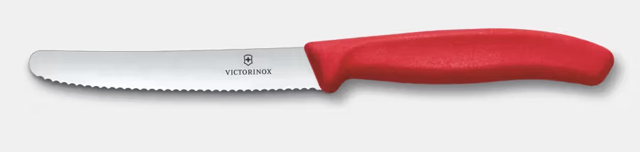 Victorinox Serrated Steak Knife 4-1/2" Blade with Red Handle