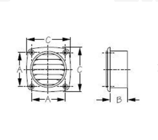 Sea-Dog, Hose Thru Vent, 4" Hose, ABS