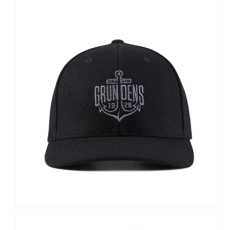 Grundens Logo Anchor Wool Trucker Hat