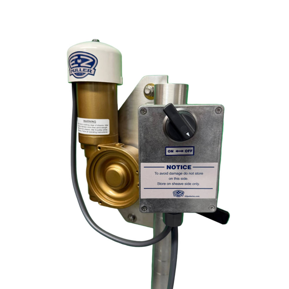 EZ Pro-1 Pot Puller, 2.4hp Electric Motor, 3-Piece 1.5" Sch 80 Al Davit Package