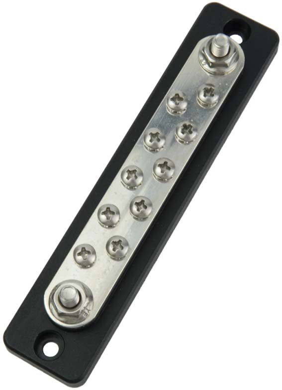 CommonBus Dual 1/4" Stud + Ten #8 Screws - 150 Amp, Retail Pack