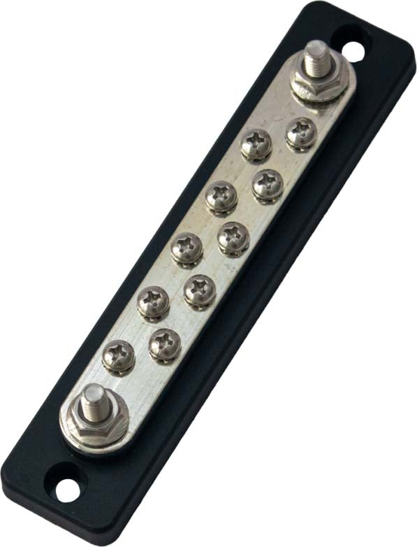 CommonBus Dual 1/4" Stud + Ten #8 Screws - 150 Amp, Retail Pack
